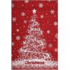Garvee Scalloped 8×10 Rugs Washable Area Rugs for Living Room,Modern Stain Resistant Solid Rug for Bedroom, Scalloped Low Pile Non-Slip Neutral Rug for Farmhouse Dining Room Home Office Dorm,Grey(Red-christmas Tree)