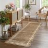 Garvee Scalloped 8×10 Rugs Washable Area Rugs for Living Room,Modern Stain Resistant Solid Rug for Bedroom, Scalloped Low Pile Non-Slip Neutral Rug for Farmhouse Dining Room Home Office Dorm,Grey(Brown)