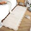 Garvee Scalloped 8×10 Rugs Washable Area Rugs for Living Room,Modern Stain Resistant Solid Rug for Bedroom, Scalloped Low Pile Non-Slip Neutral Rug for Farmhouse Dining Room Home Office Dorm,Grey(Scalloped|cream)