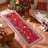 Garvee Scalloped 8×10 Rugs Washable Area Rugs for Living Room,Modern Stain Resistant Solid Rug for Bedroom, Scalloped Low Pile Non-Slip Neutral Rug for Farmhouse Dining Room Home Office Dorm,Grey(Red-christams Party)