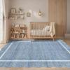 Garvee Scalloped Washable Rug 9×12 Area Rug for Bedroom Living Room Rug Modern Non Slip Large Area Rug Soft Throw Rugs Low Pile Stain Resistant Carpet for Dining Room Nursery Office, Blue 9’x12′(Scalloped01|blue)