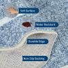 Garvee Scalloped Washable Rug 9×12 Area Rug for Bedroom Living Room Rug Modern Non Slip Large Area Rug Soft Throw Rugs Low Pile Stain Resistant Carpet for Dining Room Nursery Office, Blue 9’x12′(Scalloped01|blue)