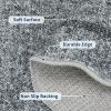 Garvee Scalloped Washable Rug 9×12 Area Rug for Bedroom Living Room Rug Modern Non Slip Large Area Rug Soft Throw Rugs Low Pile Stain Resistant Carpet for Dining Room Nursery Office, Blue 9’x12′(Scalloped01|grey)