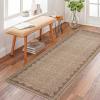 Garvee Scalloped Washable Rug 9×12 Rugs for Living Room Bedroom Non Slip Neutral Nursery Rug Modern Bordered Floral Mat Indoor Soft Non-Shedding Accent Carpet for Dining Room Kids Room Dorm Camel(Border Coffee)