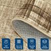 Garvee Solid Washable 9×12 Rugs for Living Room Border Plaid Rug Non-Slip Stain-Resistant Rugs Clearance Modern Low-Pile Carpet 9 x 12 Rug for Bedroom Dining Farmhouse Mat with Rubber Back,Tan(Natural-plaid)
