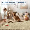 Garvee Solid Washable 9×12 Rugs for Living Room Border Plaid Rug Non-Slip Stain-Resistant Rugs Clearance Modern Low-Pile Carpet 9 x 12 Rug for Bedroom Dining Farmhouse Mat with Rubber Back,Tan(Natural-plaid)