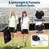 Garvee Stadium Seats with Back Support and Padded Cushion – Extra Wide Bleacher Chair with Anti-Slip Mat – Reclining Stadium Football Seats – 6 Adjustable Angle, Large Pockets, Cup Holders(Black)
