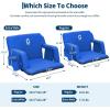Garvee Stadium Seats with Back Support and Padded Cushion – Extra Wide Bleacher Chair with Anti-Slip Mat – Reclining Stadium Football Seats – 6 Adjustable Angle, Large Pockets, Cup Holders(Blue)