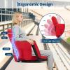 Garvee Stadium Seats with Back Support and Padded Cushion – Extra Wide Bleacher Chair with Anti-Slip Mat – Reclining Stadium Football Seats – 6 Adjustable Angle, Large Pockets, Cup Holders(Red)