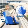 Garvee Stadium Seats with Back Support and Padded Cushion – Extra Wide Bleacher Chair with Anti-Slip Mat – Reclining Stadium Football Seats – 6 Adjustable Angle, Large Pockets, Cup Holders(Blue)
