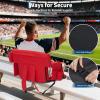 Garvee Stadium Seats with Back Support and Padded Cushion – Extra Wide Bleacher Chair with Anti-Slip Mat – Reclining Stadium Football Seats – 6 Adjustable Angle, Large Pockets, Cup Holders(Red)