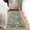 Garvee Tiger 5×7 Area Rug Washable Modern Living Room Rugs Non Slip Black Rugs for Bedroom Ultra Thin Vintage Throw Carpet Retro Accent Floor Cover Indoor Contemporary Mat for Dining Room Home Office(Green)