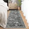 Garvee Tiger 5×7 Area Rug Washable Modern Living Room Rugs Non Slip Black Rugs for Bedroom Ultra Thin Vintage Throw Carpet Retro Accent Floor Cover Indoor Contemporary Mat for Dining Room Home Office(Black)
