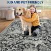 Garvee Tiger 5×7 Area Rug Washable Modern Living Room Rugs Non Slip Black Rugs for Bedroom Ultra Thin Vintage Throw Carpet Retro Accent Floor Cover Indoor Contemporary Mat for Dining Room Home Office(Black)