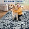 Garvee Tiger 5×7 Area Rug Washable Modern Living Room Rugs Non Slip Black Rugs for Bedroom Ultra Thin Vintage Throw Carpet Retro Accent Floor Cover Indoor Contemporary Mat for Dining Room Home Office(Blue)