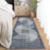 Garvee Washable 9×12 Area Rug for Living Room Modern Abstract Non Slip Bedroom Rugs Large Non Slip Low Pile Floor Cover for Dining Room Ultra Thin Foldable Throw Carpet for Home Office, Blue(Blue)