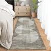 Garvee Washable 9×12 Area Rug for Living Room Modern Abstract Non Slip Bedroom Rugs Large Non Slip Low Pile Floor Cover for Dining Room Ultra Thin Foldable Throw Carpet for Home Office, Blue(Brown)