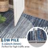 Garvee Washable 9×12 Area Rug for Living Room Modern Abstract Non Slip Bedroom Rugs Large Non Slip Low Pile Floor Cover for Dining Room Ultra Thin Foldable Throw Carpet for Home Office, Blue(Blue)