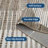 Garvee Washable 9×12 Area Rug for Living Room Modern Abstract Non Slip Bedroom Rugs Large Non Slip Low Pile Floor Cover for Dining Room Ultra Thin Foldable Throw Carpet for Home Office, Blue(Brown)