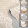 Garvee Washable Area Rug 8×10 Modern Solid Living Room Rug,Large Bordered Rugs for Bedroom Neutral Carpet 8×10 Rugs for Farmhouse Dining Room Non-Slip Stain Resistant Under Table Brown Rug(Lace Beige)