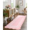 Garvee Washable Area Rug 8×10 Modern Solid Living Room Rug,Large Bordered Rugs for Bedroom Neutral Carpet 8×10 Rugs for Farmhouse Dining Room Non-Slip Stain Resistant Under Table Brown Rug(Lace Pink)
