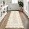 Garvee Washable Area Rug 8×10 Modern Solid Living Room Rug,Large Bordered Rugs for Bedroom Neutral Carpet 8×10 Rugs for Farmhouse Dining Room Non-Slip Stain Resistant Under Table Brown Rug(Beige)