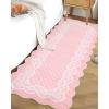 Garvee Washable Area Rug 8×10 Modern Solid Living Room Rug,Large Bordered Rugs for Bedroom Neutral Carpet 8×10 Rugs for Farmhouse Dining Room Non-Slip Stain Resistant Under Table Brown Rug(Lace Pink)