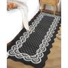 Garvee Washable Area Rug 8×10 Modern Solid Living Room Rug,Large Bordered Rugs for Bedroom Neutral Carpet 8×10 Rugs for Farmhouse Dining Room Non-Slip Stain Resistant Under Table Brown Rug(Lace Black)