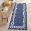 Garvee Washable Area Rug 8×10 Modern Solid Living Room Rug,Large Bordered Rugs for Bedroom Neutral Carpet 8×10 Rugs for Farmhouse Dining Room Non-Slip Stain Resistant Under Table Brown Rug(Scalloped|blue)