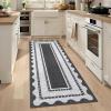 Garvee Washable Area Rug 8×10 Modern Solid Living Room Rug,Large Bordered Rugs for Bedroom Neutral Carpet 8×10 Rugs for Farmhouse Dining Room Non-Slip Stain Resistant Under Table Brown Rug(Black Grey)
