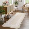 Garvee Washable Area Rug 8×10 Modern Solid Living Room Rug,Large Bordered Rugs for Bedroom Neutral Carpet 8×10 Rugs for Farmhouse Dining Room Non-Slip Stain Resistant Under Table Brown Rug(Lace Beige)