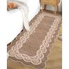 Garvee Washable Area Rug 8×10 Modern Solid Living Room Rug,Large Bordered Rugs for Bedroom Neutral Carpet 8×10 Rugs for Farmhouse Dining Room Non-Slip Stain Resistant Under Table Brown Rug(Lace Camel)