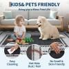Garvee Washable Area Rug 8×10 Modern Solid Living Room Rug,Large Bordered Rugs for Bedroom Neutral Carpet 8×10 Rugs for Farmhouse Dining Room Non-Slip Stain Resistant Under Table Brown Rug(Black Grey)