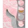 Garvee Washable Area Rug 8×10 Modern Solid Living Room Rug,Large Bordered Rugs for Bedroom Neutral Carpet 8×10 Rugs for Farmhouse Dining Room Non-Slip Stain Resistant Under Table Brown Rug(Lace Pink)