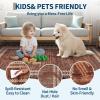 Garvee Washable Area Rug 8×10 Modern Solid Living Room Rug,Large Bordered Rugs for Bedroom Neutral Carpet 8×10 Rugs for Farmhouse Dining Room Non-Slip Stain Resistant Under Table Brown Rug(Regal Brown)