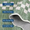 Garvee Washable Area Rug 8×10 Modern Solid Living Room Rug,Large Bordered Rugs for Bedroom Neutral Carpet 8×10 Rugs for Farmhouse Dining Room Non-Slip Stain Resistant Under Table Brown Rug(Scalloped|green)