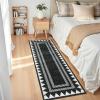 Garvee Washable Area Rug 8×10 Modern Solid Living Room Rug,Large Bordered Rugs for Bedroom Neutral Carpet 8×10 Rugs for Farmhouse Dining Room Non-Slip Stain Resistant Under Table Brown Rug(Classic Black)