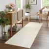 Garvee Washable Area Rug 9×12 Living Room Rugs Modern Solid Neutral Rug Farmhouse Large Rugs Stain-Resistant Pet-Friendly Rug Low Pile Non Slip Carpet for Farmhouse Bedroom Dining Room,Blue(Off White)