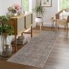 Garvee Washable Area Rug 9×12 Living Room Rugs Modern Solid Neutral Rug Farmhouse Large Rugs Stain-Resistant Pet-Friendly Rug Low Pile Non Slip Carpet for Farmhouse Bedroom Dining Room,Blue(Brown)