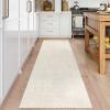 Garvee Washable Area Rug 9×12 Living Room Rugs Modern Solid Neutral Rug Farmhouse Large Rugs Stain-Resistant Pet-Friendly Rug Low Pile Non Slip Carpet for Farmhouse Bedroom Dining Room,Blue(Off White)