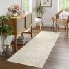Garvee Washable Area Rug 9×12 Living Room Rugs Modern Solid Neutral Rug Farmhouse Large Rugs Stain-Resistant Pet-Friendly Rug Low Pile Non Slip Carpet for Farmhouse Bedroom Dining Room,Blue(Beige)