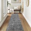 Garvee Washable Area Rug 9×12 Living Room Rugs Modern Solid Neutral Rug Farmhouse Large Rugs Stain-Resistant Pet-Friendly Rug Low Pile Non Slip Carpet for Farmhouse Bedroom Dining Room,Blue(Grey)