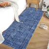 Garvee Washable Area Rug 9×12 Living Room Rugs Modern Solid Neutral Rug Farmhouse Large Rugs Stain-Resistant Pet-Friendly Rug Low Pile Non Slip Carpet for Farmhouse Bedroom Dining Room,Blue(Blue)
