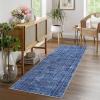 Garvee Washable Area Rug 9×12 Living Room Rugs Modern Solid Neutral Rug Farmhouse Large Rugs Stain-Resistant Pet-Friendly Rug Low Pile Non Slip Carpet for Farmhouse Bedroom Dining Room,Blue(Blue)