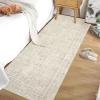 Garvee Washable Area Rug 9×12 Living Room Rugs Modern Solid Neutral Rug Farmhouse Large Rugs Stain-Resistant Pet-Friendly Rug Low Pile Non Slip Carpet for Farmhouse Bedroom Dining Room,Blue(Beige)