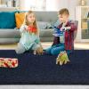 Garvee Washable Area Rug 9×12 Living Room Rugs Modern Solid Neutral Rug Farmhouse Large Rugs Stain-Resistant Pet-Friendly Rug Low Pile Non Slip Carpet for Farmhouse Bedroom Dining Room,Blue(Solid|navy Blue)