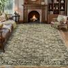 Garvee Washable Rug 8×10 Area Rugs for Living Room Vintage Non Slip Throw Rugs Distressed Large Rugs for Bedroom Low Pile Soft Non Shedding Stain Resistant Carpet for Dining Room 8’x10′ Black(Disitressed|green)