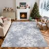 Garvee Washable Rug 8×10 Area Rugs for Living Room Vintage Non Slip Throw Rugs Distressed Large Rugs for Bedroom Low Pile Soft Non Shedding Stain Resistant Carpet for Dining Room 8’x10′ Black(Snowflake|grey)
