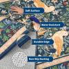 Garvee Washable Rug 8×10 Area Rugs for Living Room Vintage Non Slip Throw Rugs Distressed Large Rugs for Bedroom Low Pile Soft Non Shedding Stain Resistant Carpet for Dining Room 8’x10′ Black(Bird|blue)