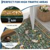 Garvee Washable Rug 8×10 Area Rugs for Living Room Vintage Non Slip Throw Rugs Distressed Large Rugs for Bedroom Low Pile Soft Non Shedding Stain Resistant Carpet for Dining Room 8’x10′ Black(Bird|green)